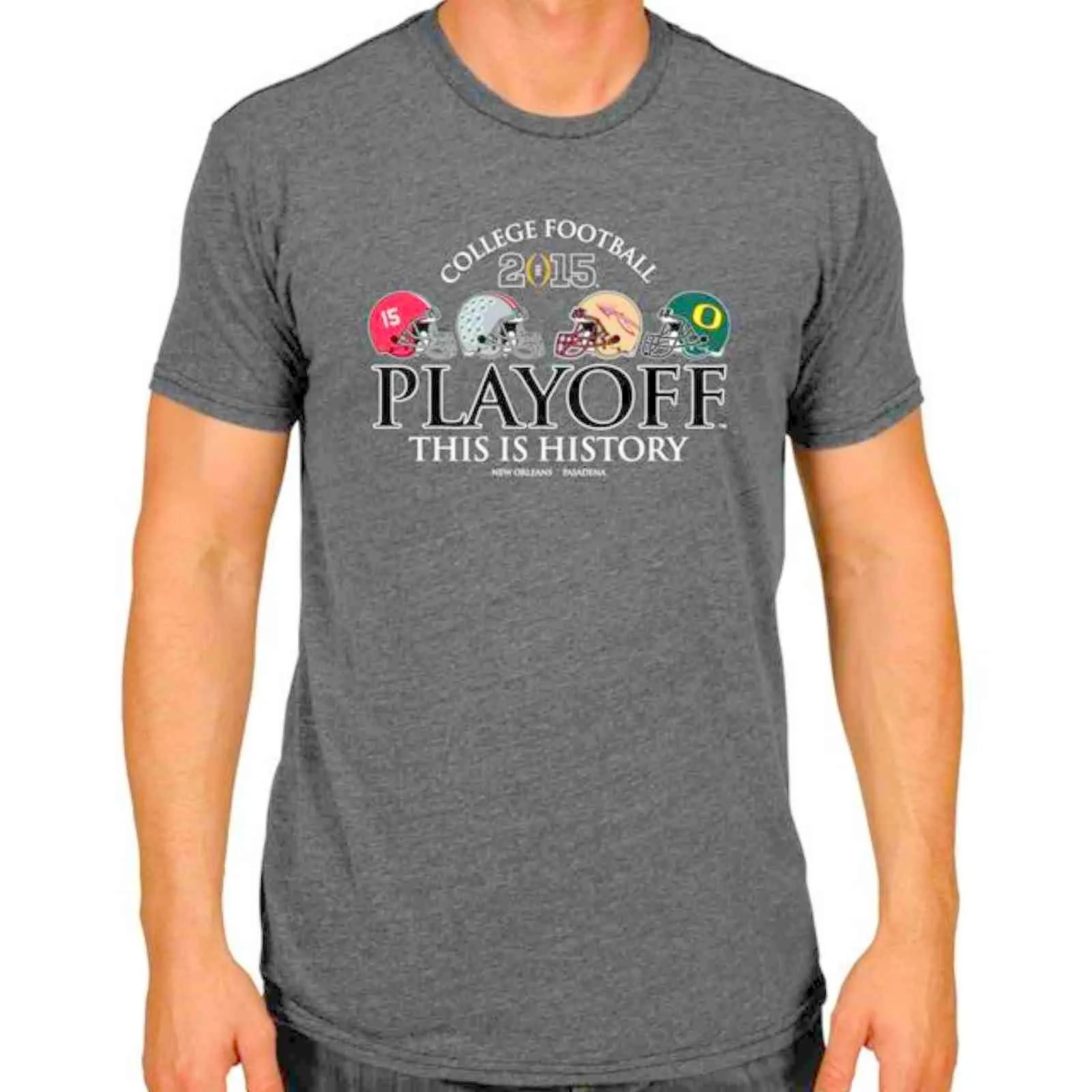 2015 College Football Playoffs Dark Gray 4 Team This is History T-Shirt