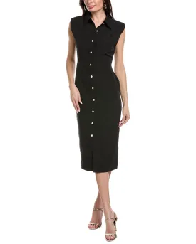 & Rouge Button Front Midi Dress