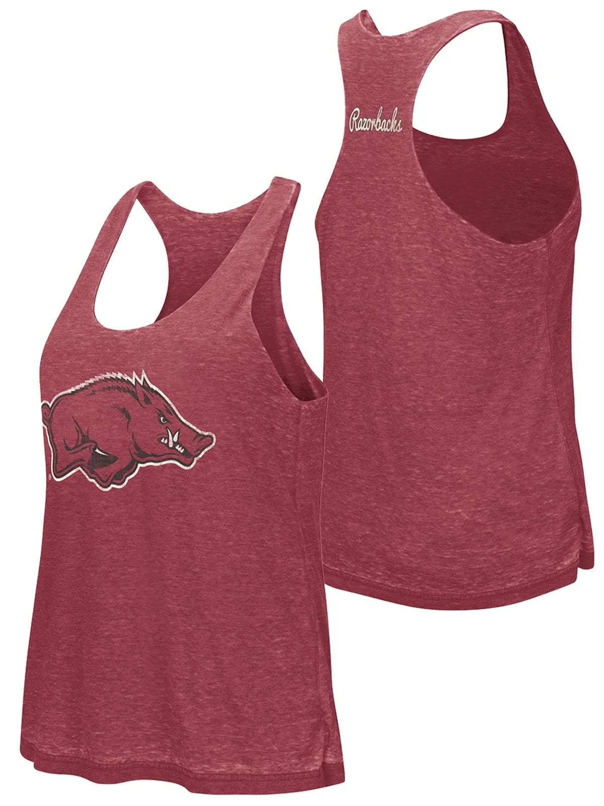 Arkansas Razorbacks Colosseum WOMEN Red Gray Reversible Racerback Tank Top