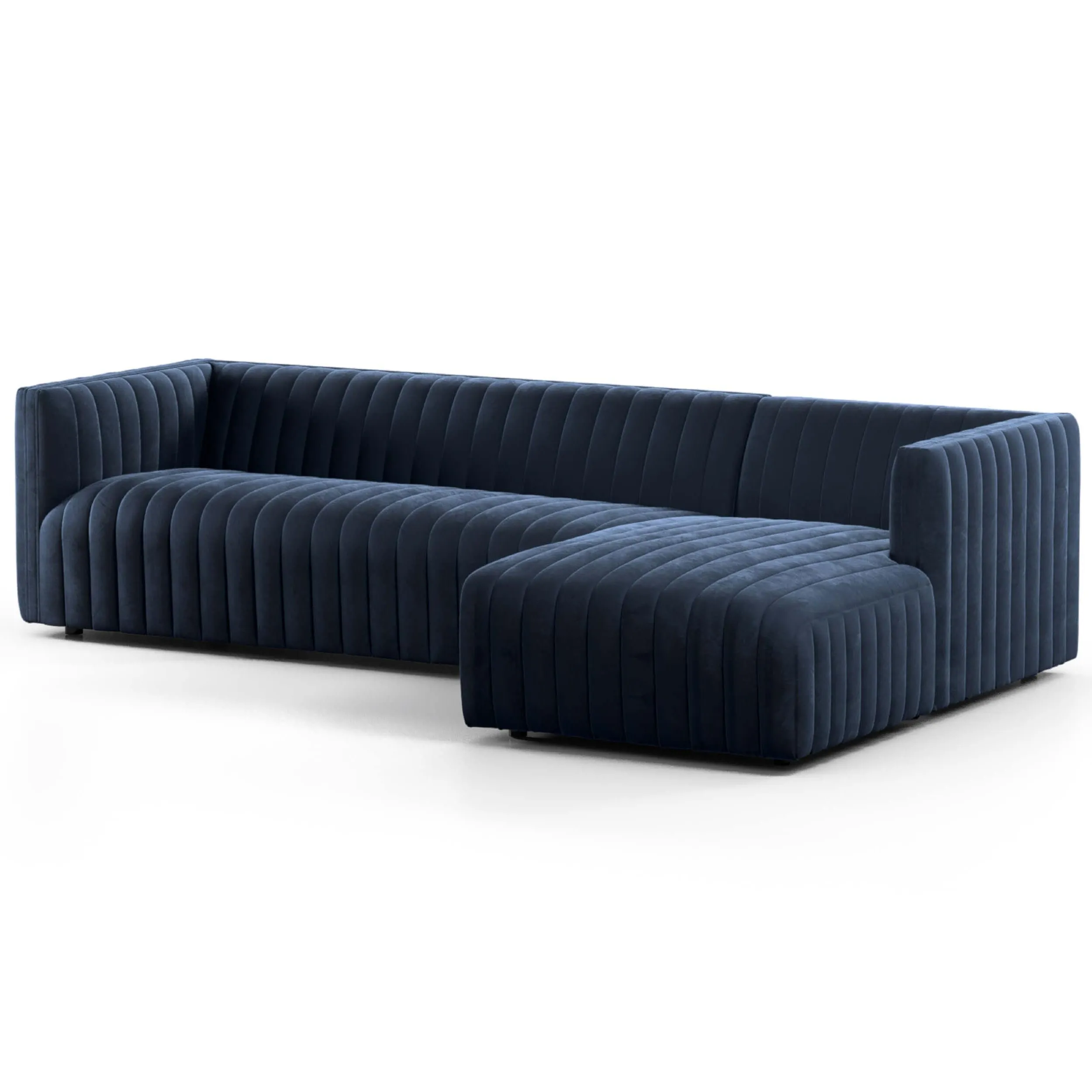 Augustine 2 Piece 105" Sectional, Sapphire Navy