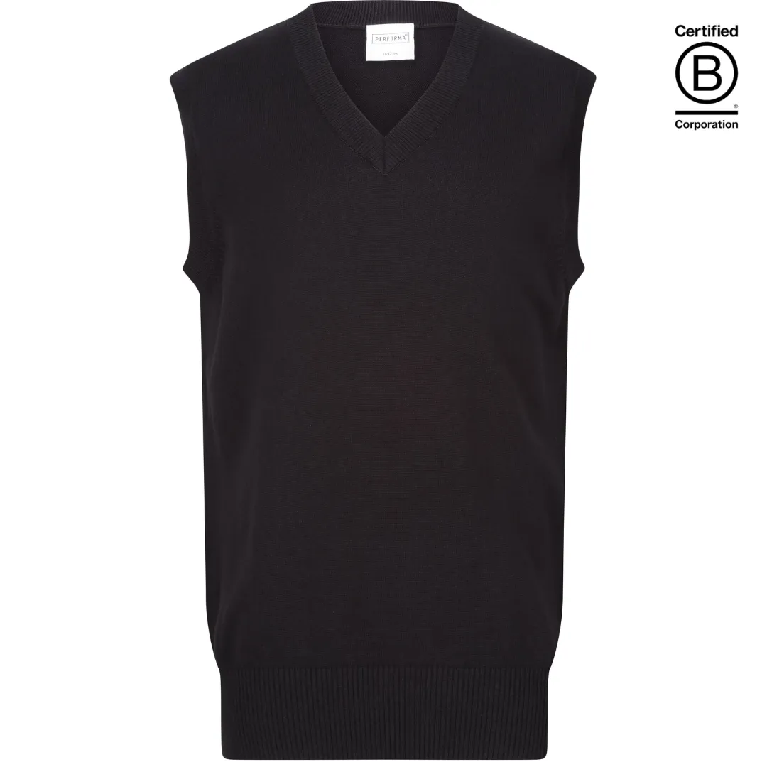 Boys / Unisex Performa cotton v-neck school slipover / tank top - plain