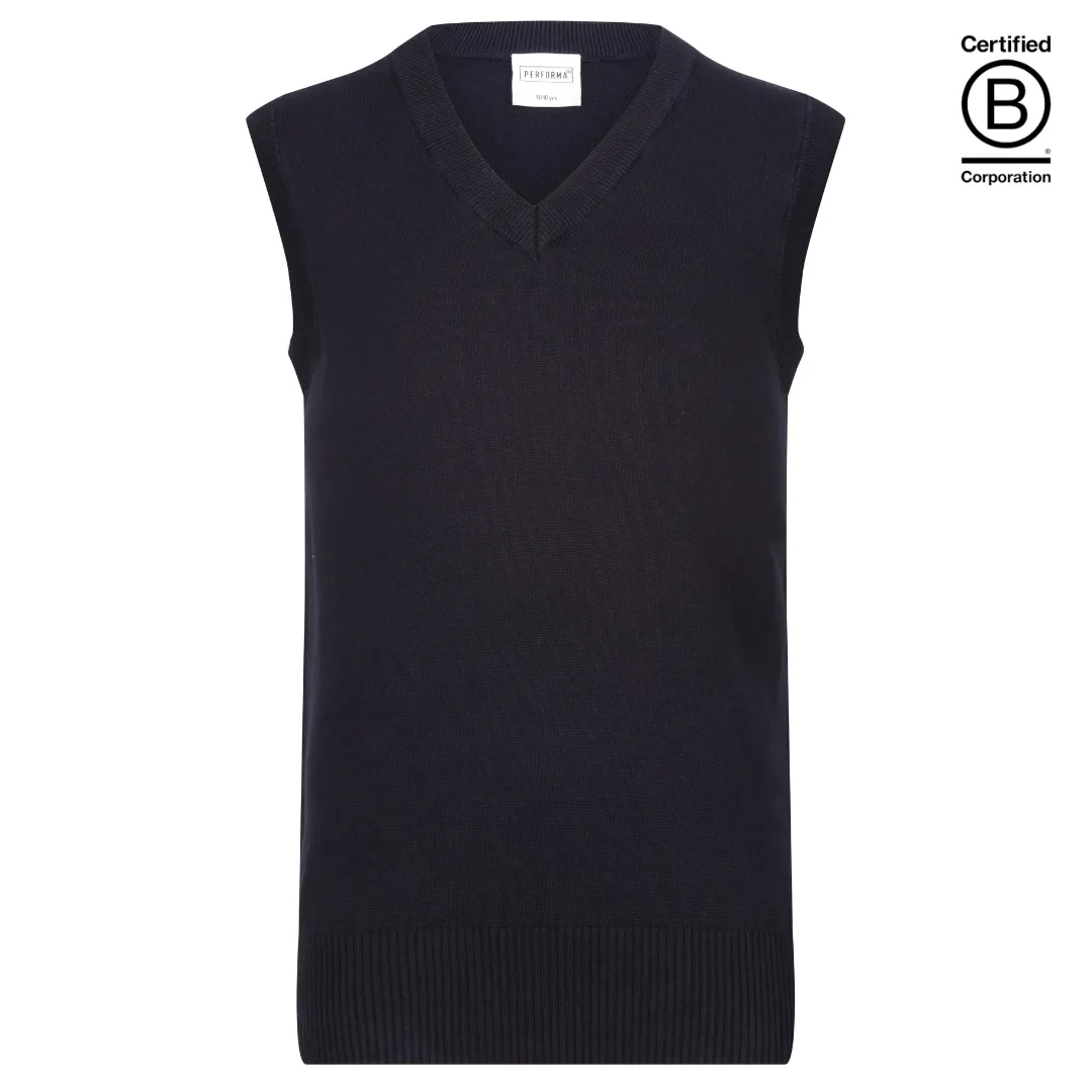 Boys / Unisex Performa cotton v-neck school slipover / tank top - plain