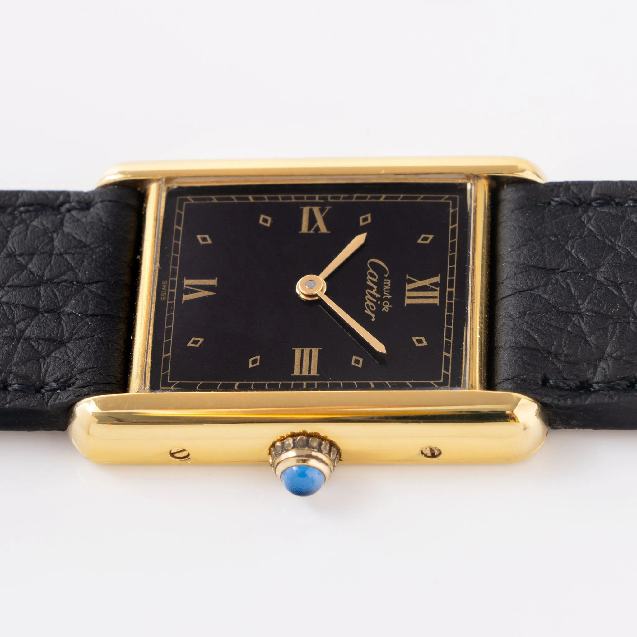 Black Dial Cartier Tank Must de Cartier Watch with Box and Papers Ref. 59005