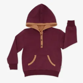 Classic Burgundy Henley Hoodie