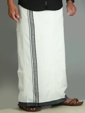 Cool Cot Cotton Double White Dhoti For Men - 299/-