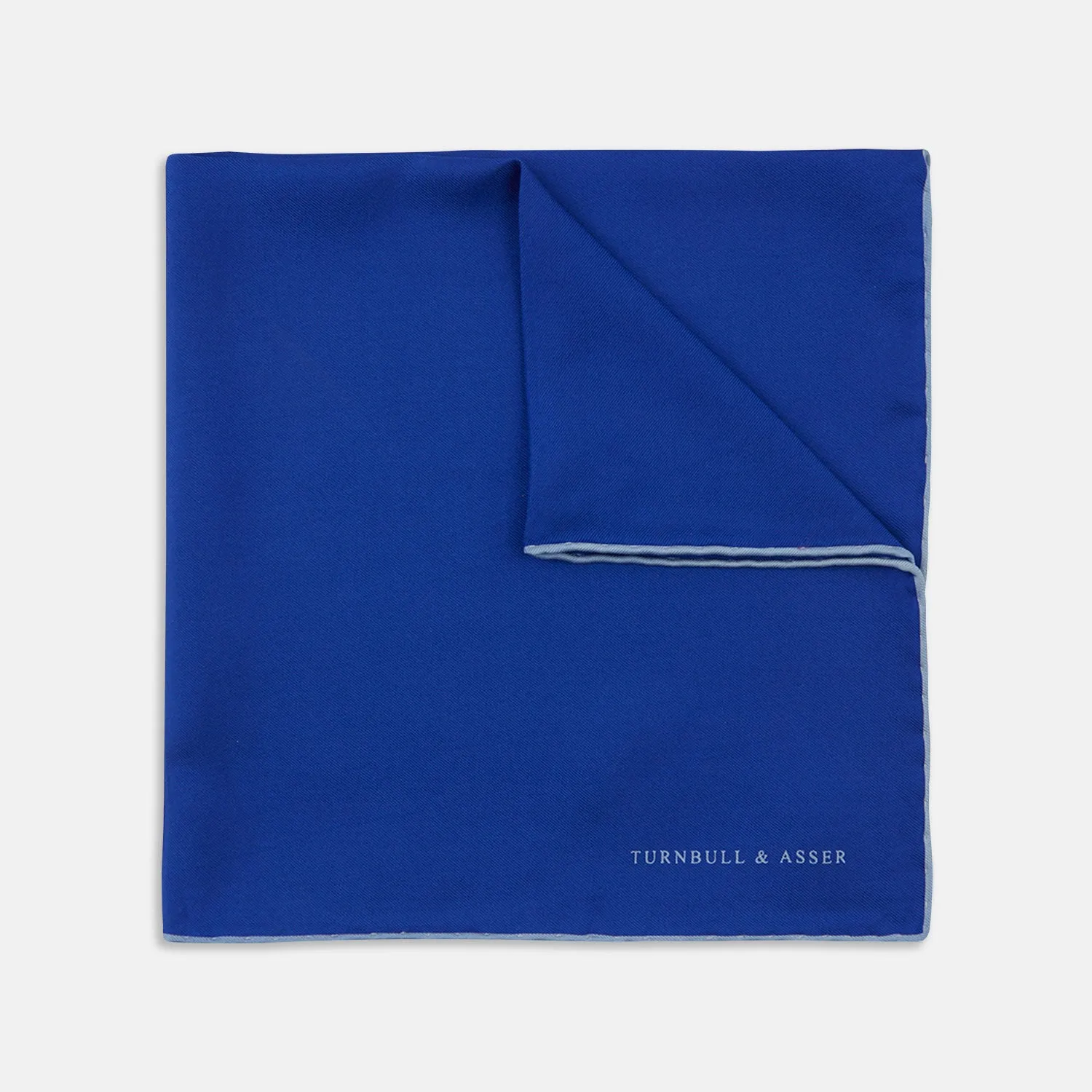 Dark Blue Piped Silk Pocket Square