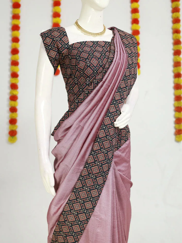 Fancy Georgette Saree - Ajrakh Print with Blouse