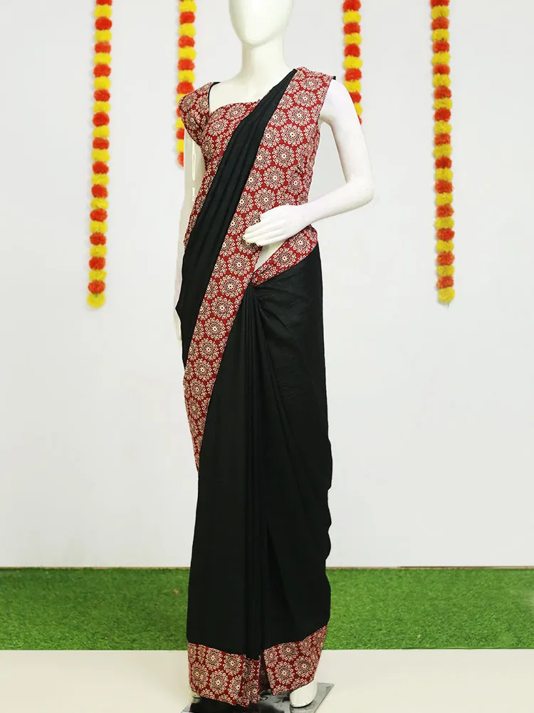 Fancy Georgette Saree - Ajrakh Print with Blouse