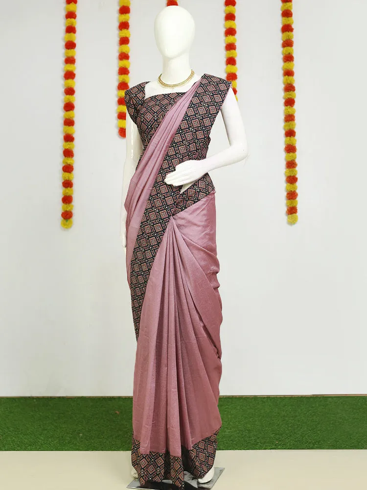 Fancy Georgette Saree - Ajrakh Print with Blouse