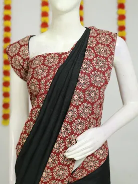 Fancy Georgette Saree - Ajrakh Print with Blouse