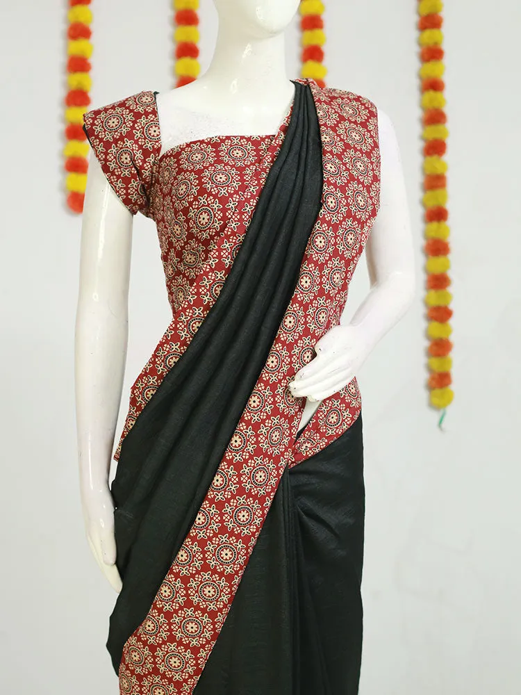 Fancy Georgette Saree - Ajrakh Print with Blouse