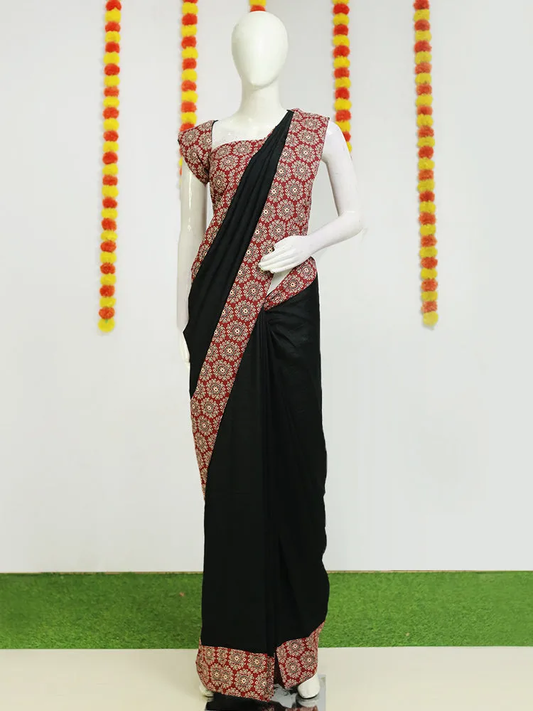 Fancy Georgette Saree - Ajrakh Print with Blouse