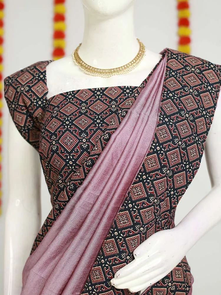 Fancy Georgette Saree - Ajrakh Print with Blouse