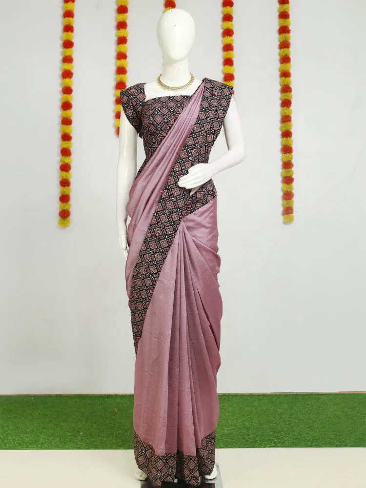 Fancy Georgette Saree - Ajrakh Print with Blouse