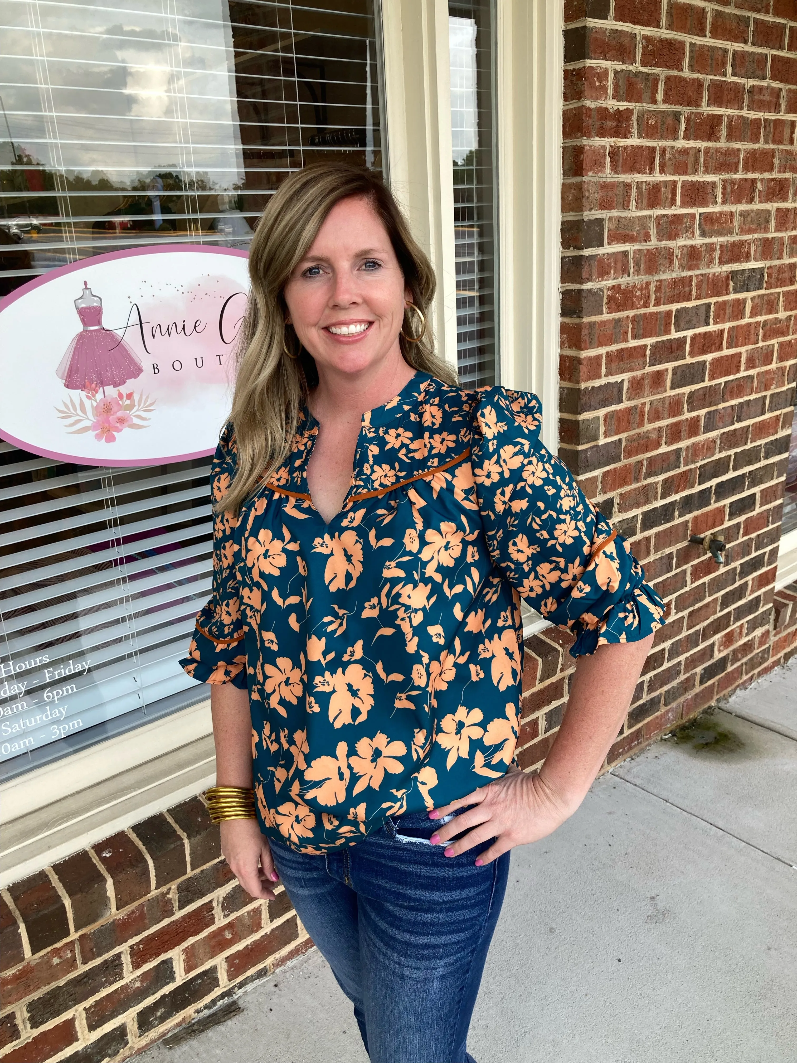 Floral Peasant Top