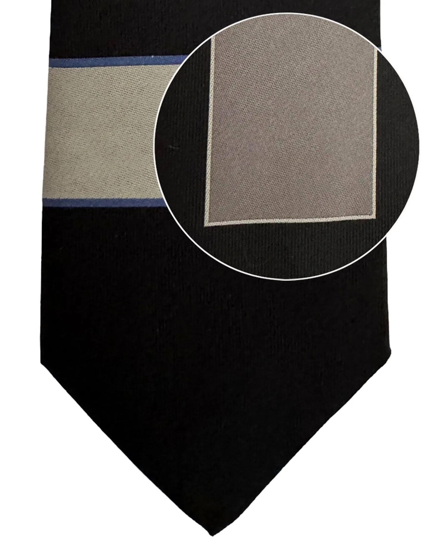 Gene Meyer Tie Black Gray Design - Hand Made in Italy