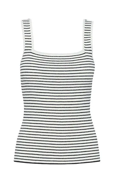 Gestuz Black & White Striped Tank