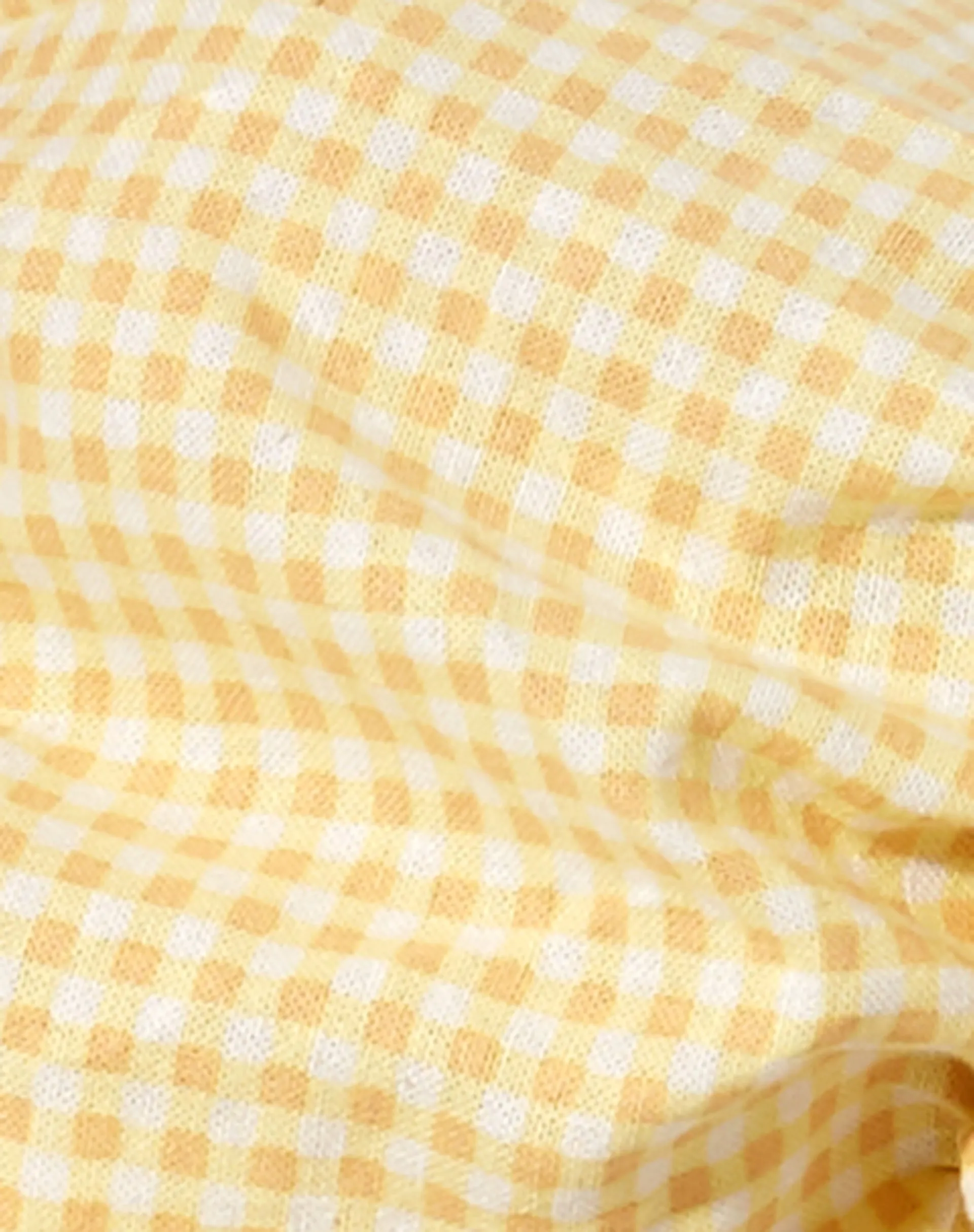 Haenji Crop Top in Lemon Gingham Yellow