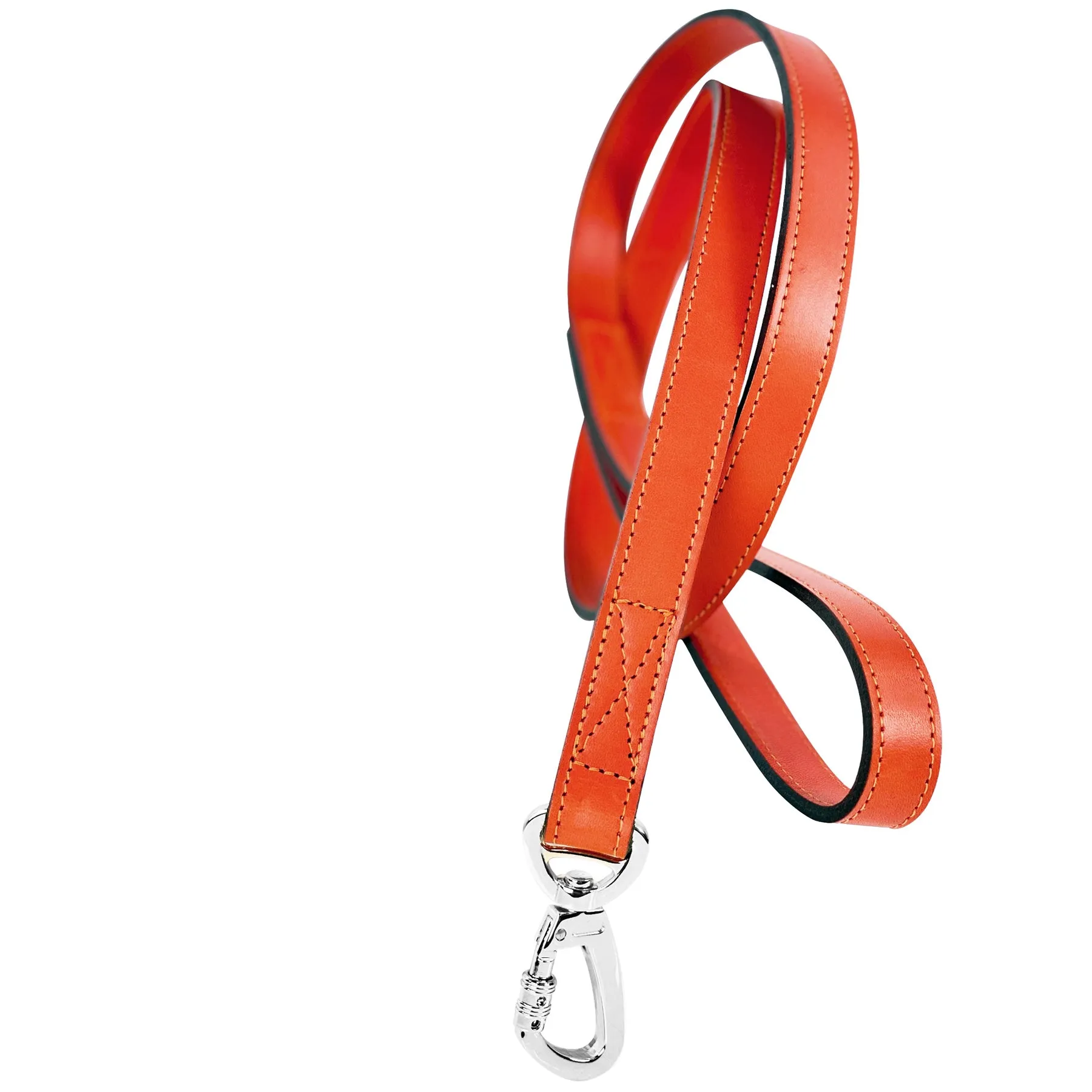 Hamilton Dog Leash in Tangerine & Nickel