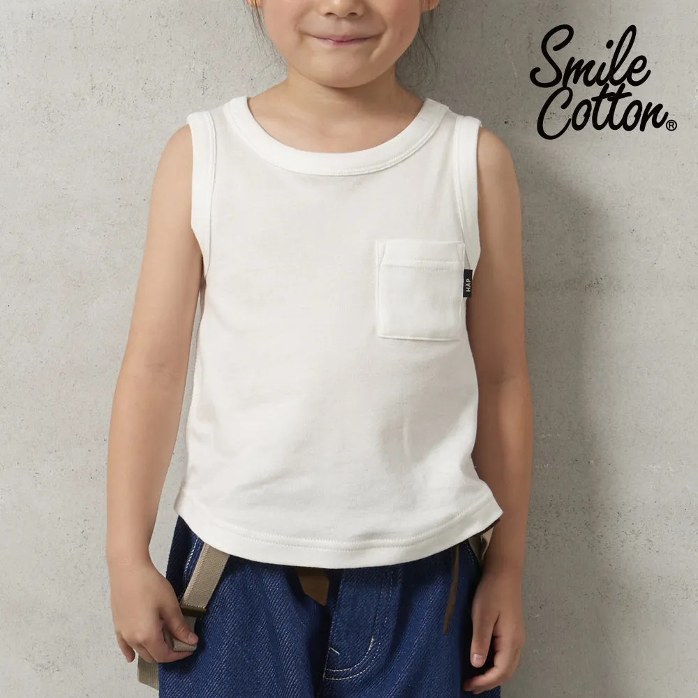 HÄP & CRAFT | Kidswear | Smile Cotton Smooth Tank Top - White / Top Gray / Black