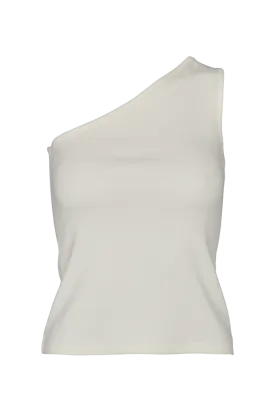 Ludmilla One Shoulder Top - Whisper White