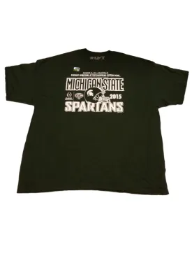 Michigan State Spartans 2015 Football Playoffs Green SS Crew Neck T-Shirt (2XL)