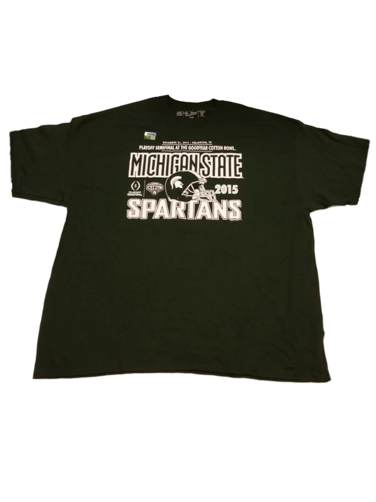 Michigan State Spartans 2015 Football Playoffs Green SS Crew Neck T-Shirt (2XL)