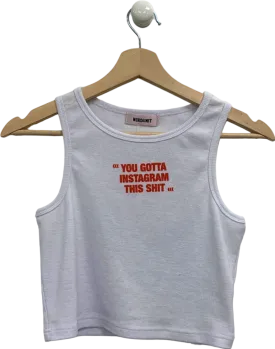 Nerdunit White 'You Gotta Instagram This Shit' Tank Top UK M