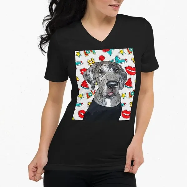 Original Pet Pop Art Women's V-neck