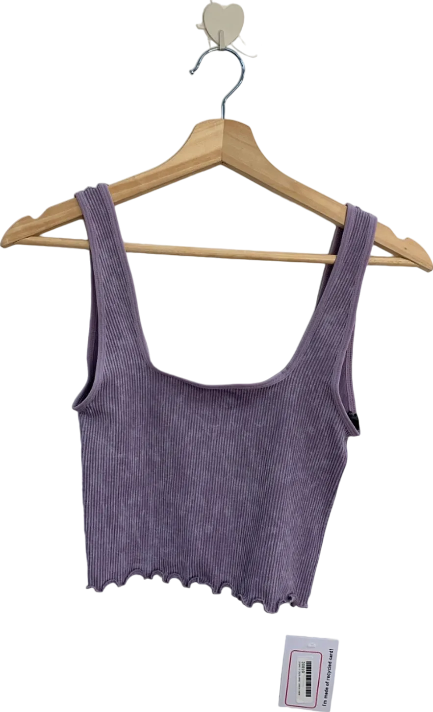 Out From Under Purple Lettuce Edge Acid Wash Tank Top Small