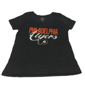 Philadelphia Flyers SAAG WOMENS Charcoal Gray SS Burnout V-Neck T-Shirt (XL)