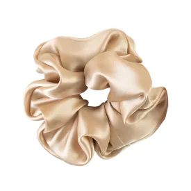 "Silken Hair" Silk Scrunchie Hair Tie - Champagne