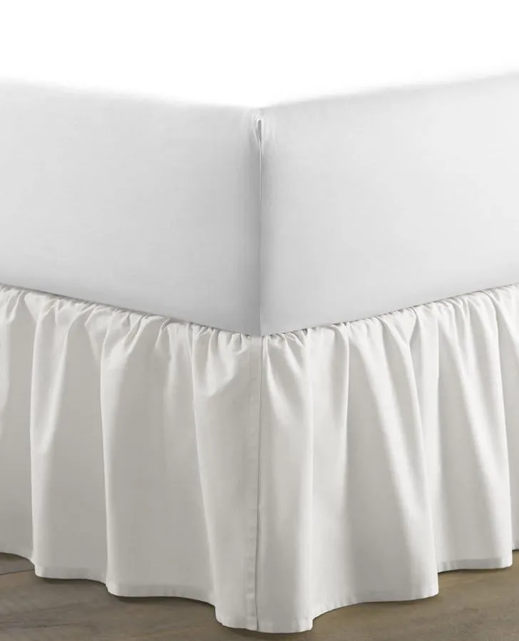 Ruffle White Cotton Bedskirt