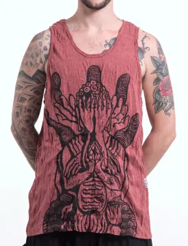 Sure Design Men's See No Evil Buddha Tank Top Brick