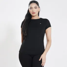 Tf-Premium Black Cap Sleeve Women Top