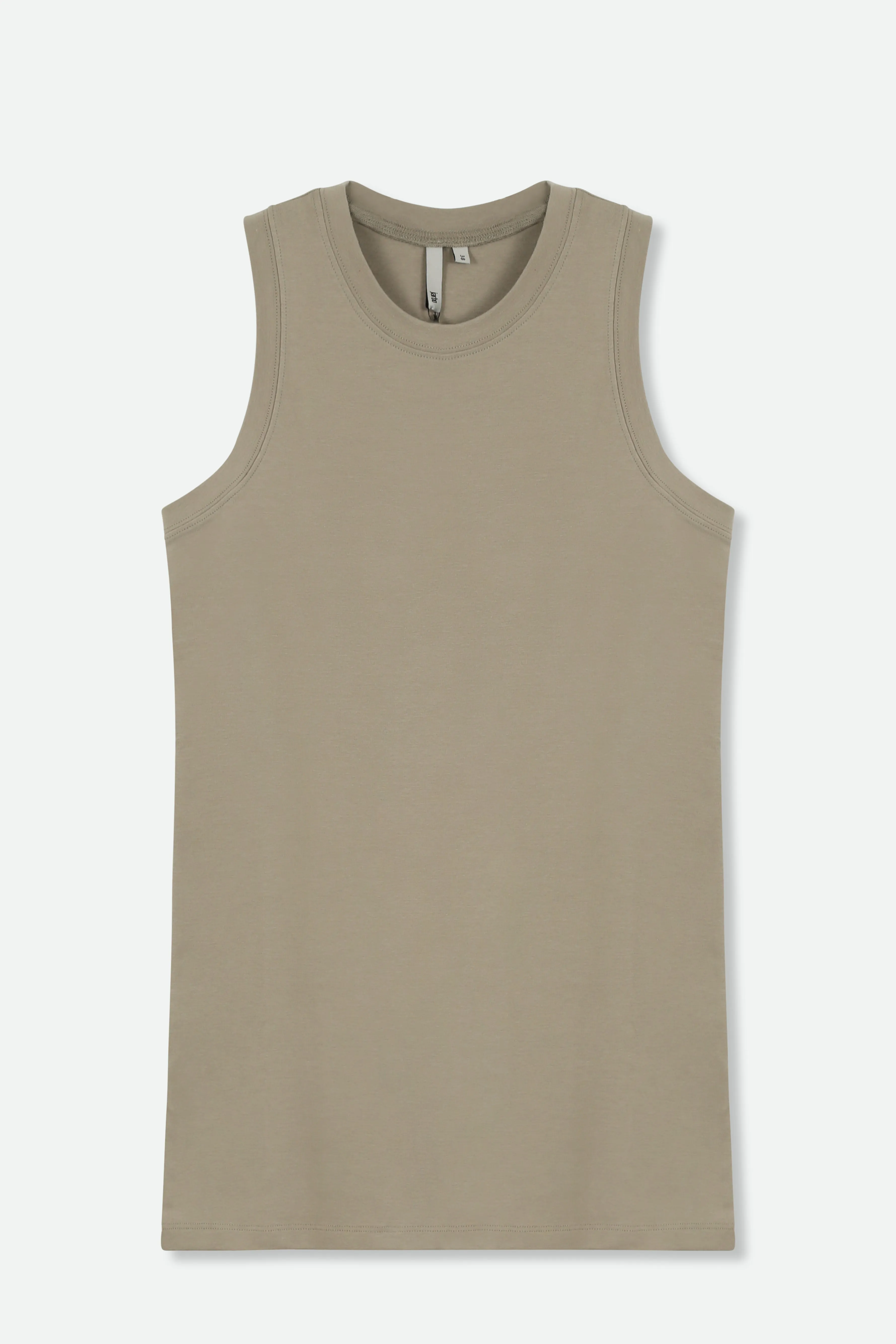 TUNIC LENGTH MUSCLE TANK IN PIMA COTTON STRETCH - Final Few Sizes US 6-10